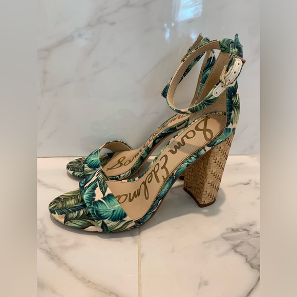 Sam Edelman Palm Print Sandal Block Heels (US 6) - Picture 4 of 5